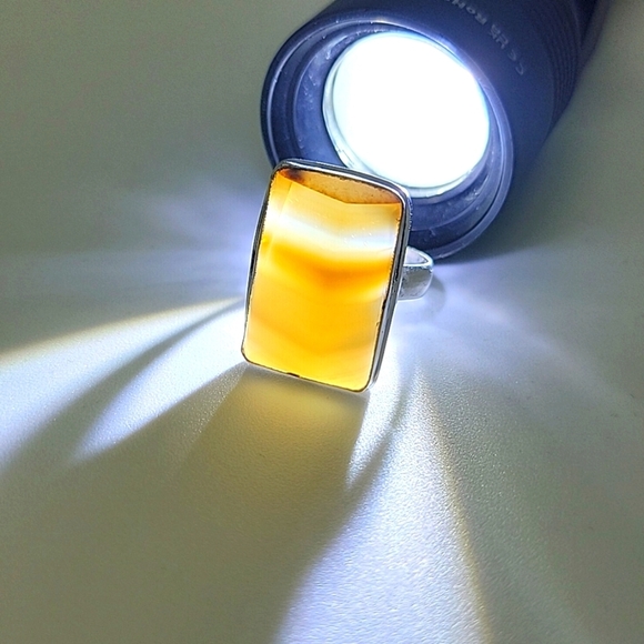 NEW 925 Silver Plated Botswana Agate Natural Gemstone Ring Size US 8 Chakra - Picture 7 of 7